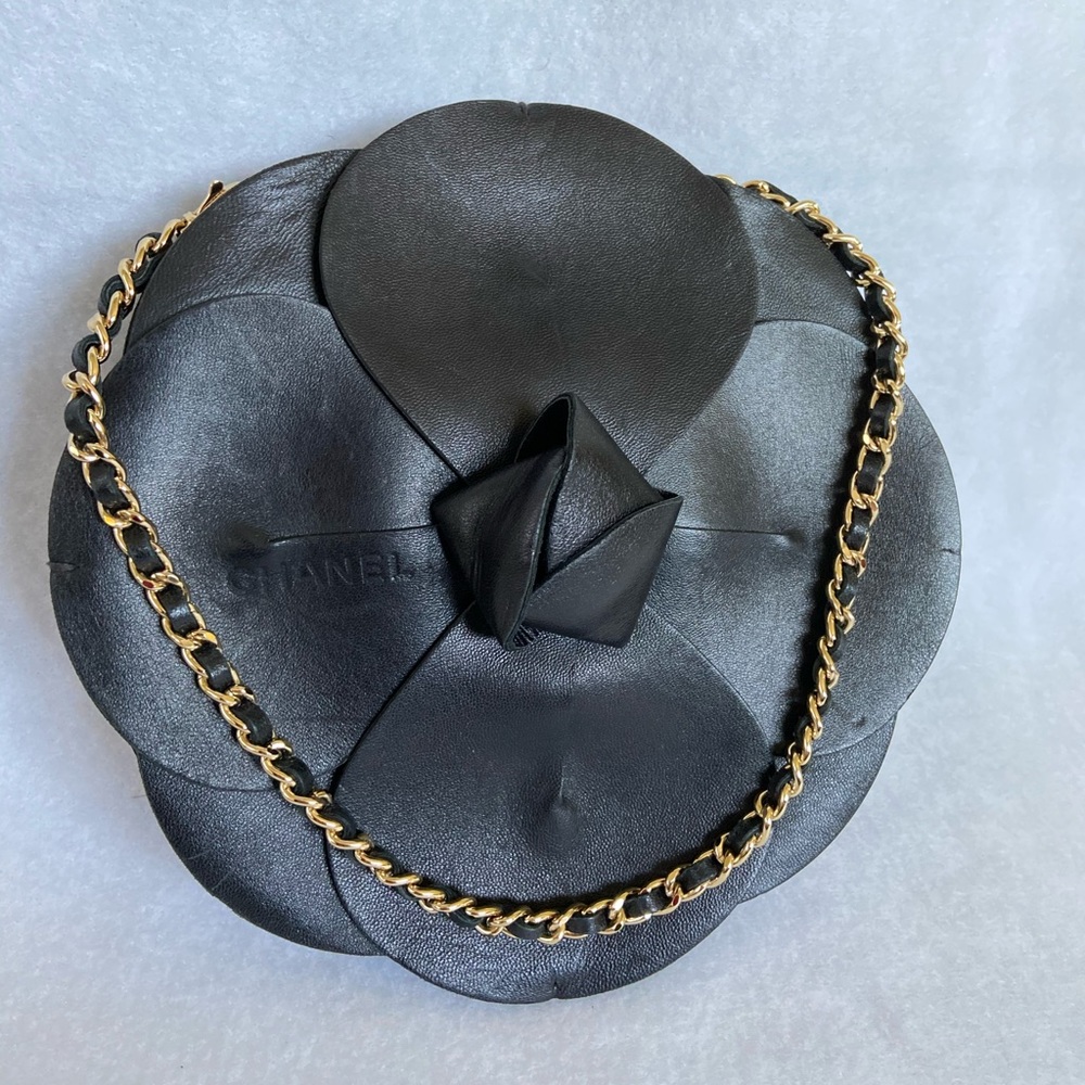 SOLDVintage Camellia Evening Bag Lambskin 24K Gold